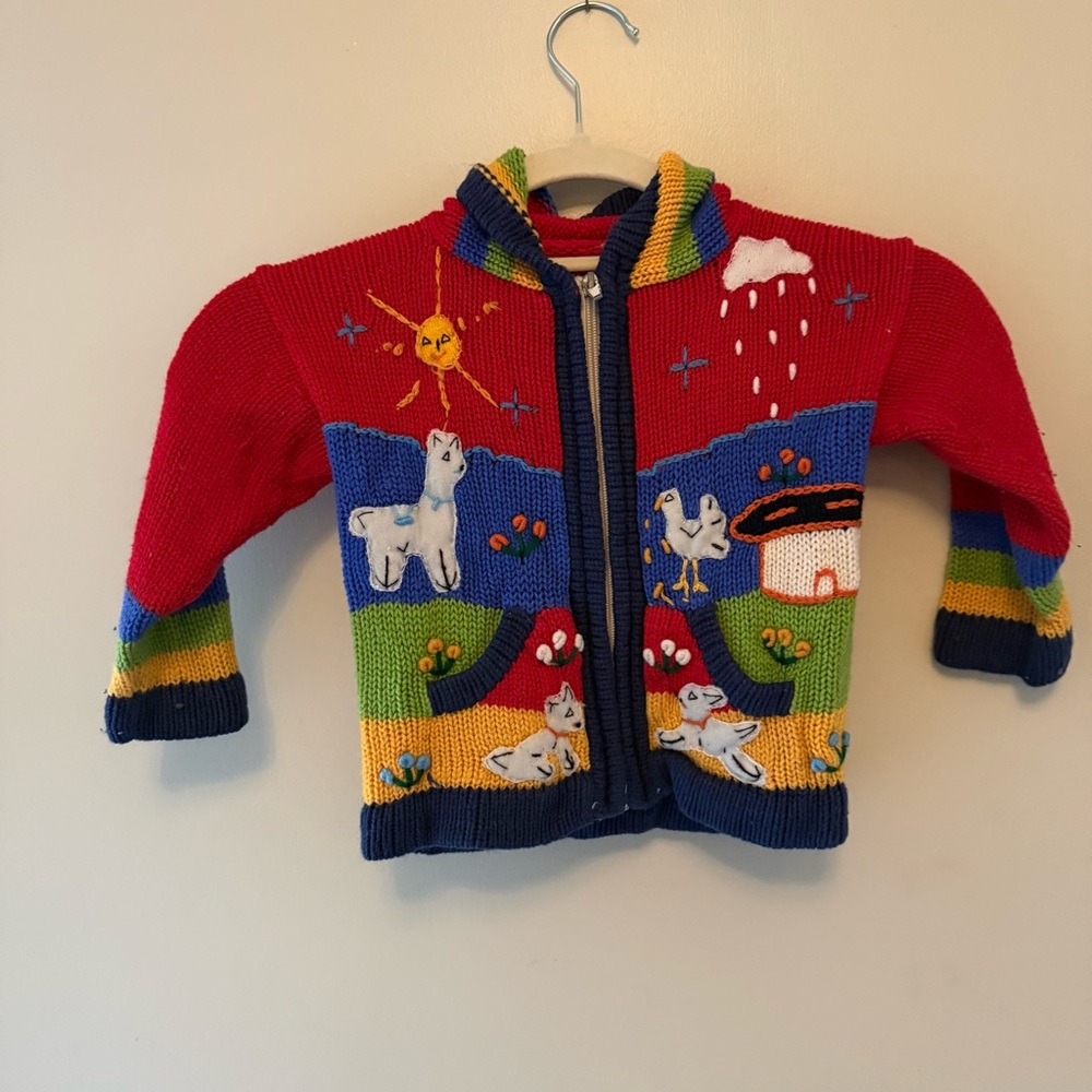 Hand Knit Peruvian Children's Knit Sweater with Animal Design